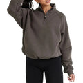 Blank Custom Wholesale Ladies Zipper Hoodies Puff Print Zip Neck Hip Hop Stand Collar Half Zip up Pullover Hoodie Jumpers Women