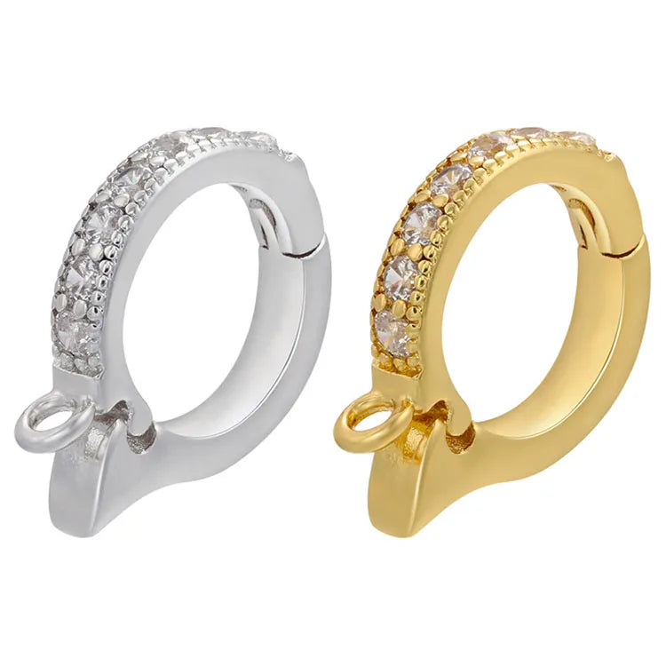 CZ8514 18K Gold Plated CZ Pave Pendant Connector Hanger Openable Pendant Charm Hanger Bails for DIY Necklace and Bracelet