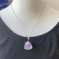 Amethyst Stone Pendant NecklaceIrregular Quartz Stone Pendant Crystal Gemstone NecklaceClothes Chain Necklace for Women