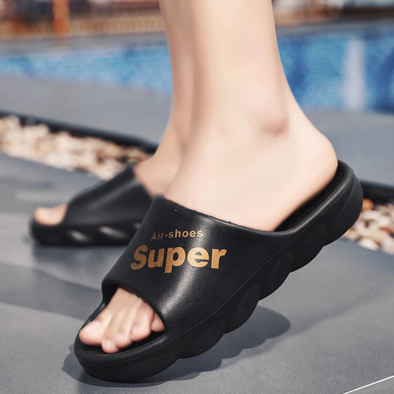Customized Lightweight EVA Soft Thick House Slippers for Men