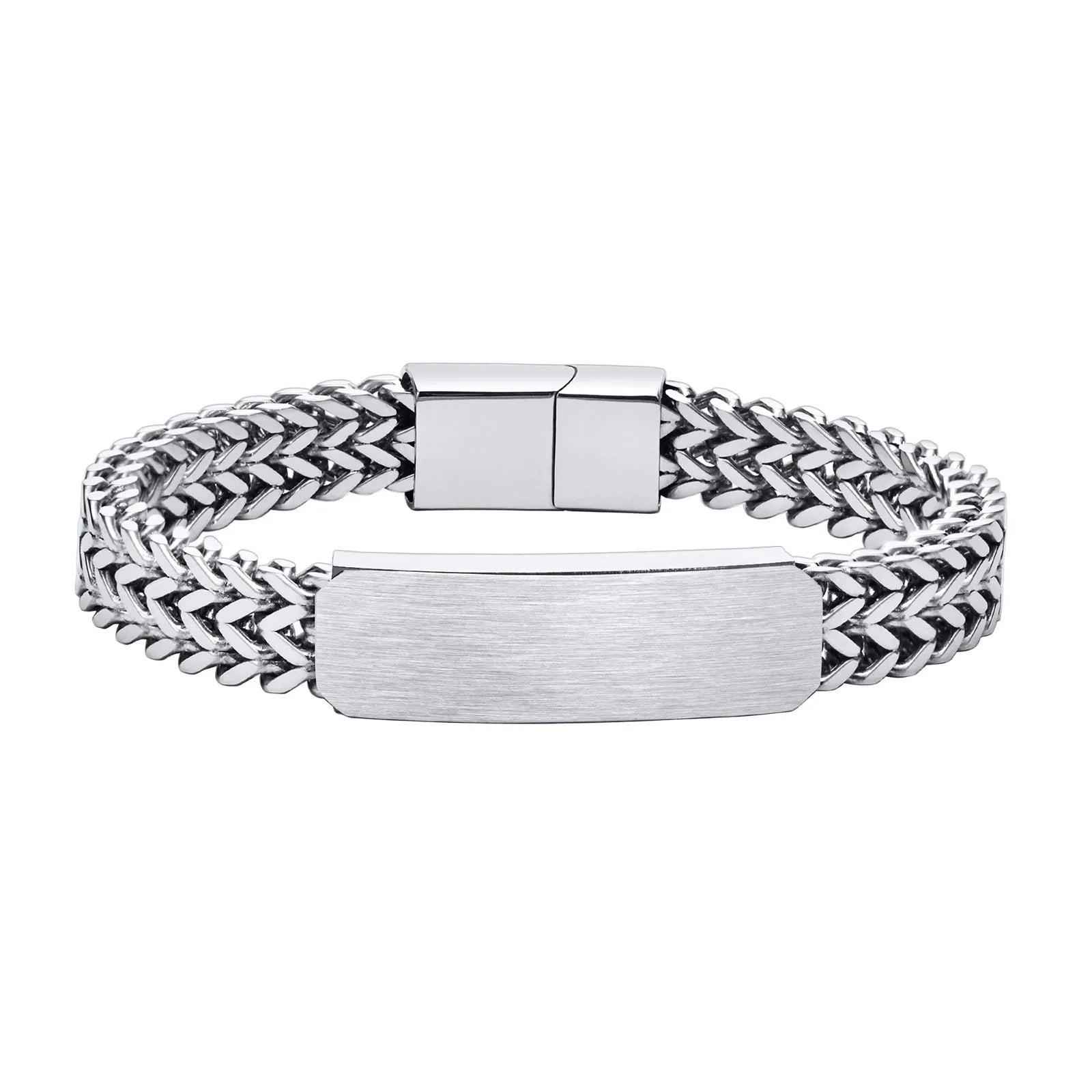 Men's Fashion Hip Hop Bracelet Thick Stainless Steel Double Chain Bent Brand for Parties and Jewelry Collection