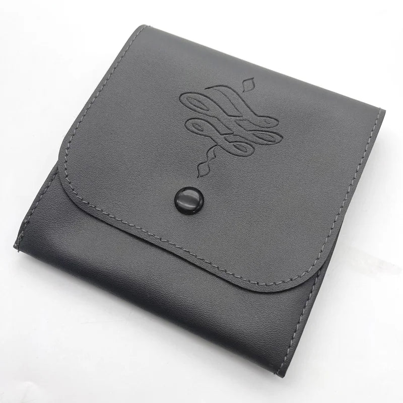 Custom Logo Embossed Leather Packaging Bag Button Soft Leather Gift Bag