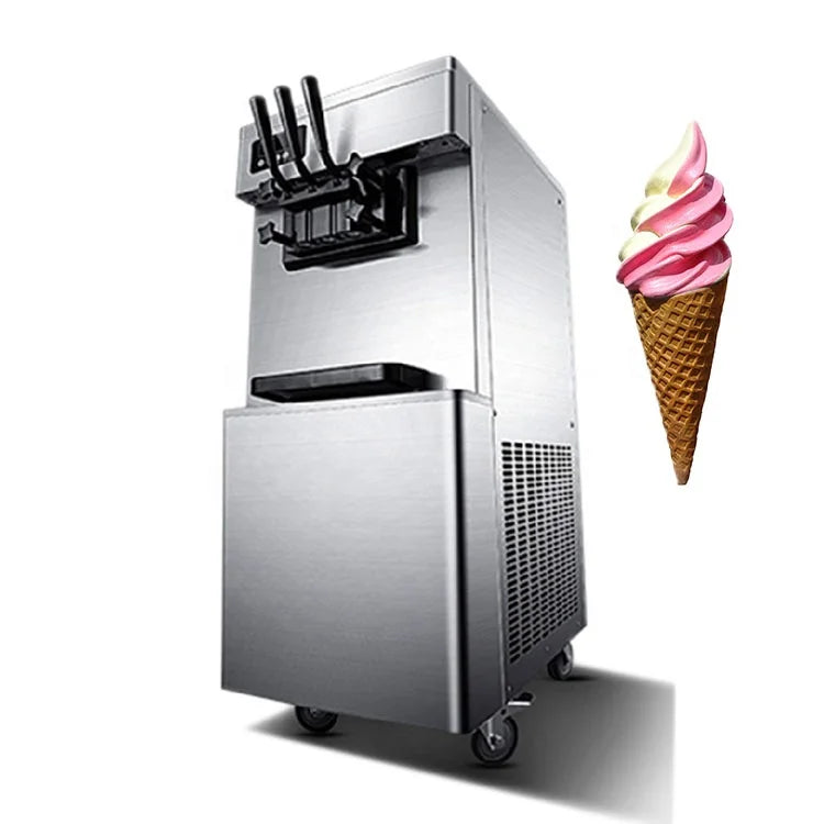 Commercial Fully Automatic Soft Serve Ice Cream Machine with 304 Stainless Steel Milk & Water Compatibility for Compressor