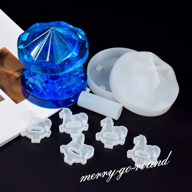 New DIY Crystal Dropping Glue Rotary Trojan Silicone Mold Mirror Decoration Pendant Pendant Mold
