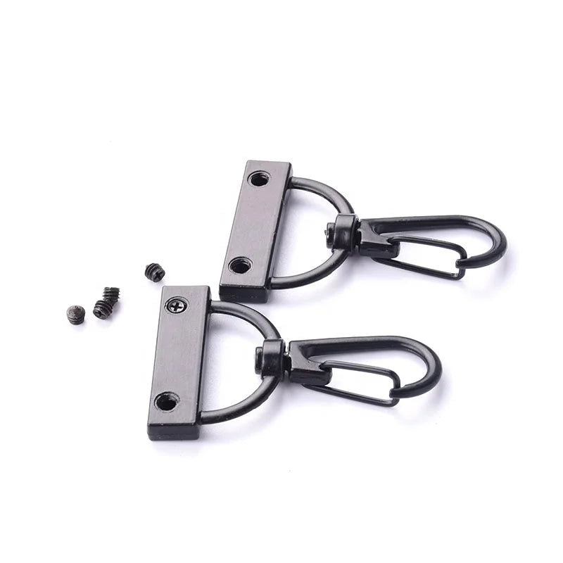 Ivoduff 25mm Metal Cord End with Hook Clip Matte Black Webbing Snap Hook End Clip for Strap