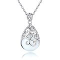 925 Silver Quartz Crystal Stone Pendant Necklace for Women Gemstone Fashion Jewelry