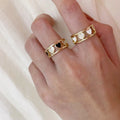 Trendy Love Micro-inlaid Japanese-style Ring for Women Unique Design Adjustable Opening High-end Finger Ring