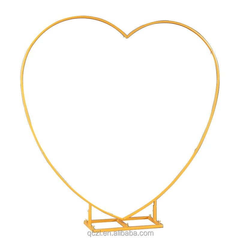 Metal Wedding Arch Background Heart Shaped Wedding Frame Flower Balloon Wedding Photo Background Decoration