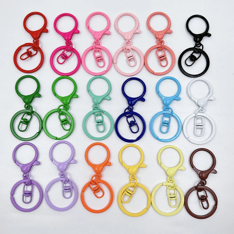 Good Quality Candy 18 Colors Stainless Steel Plated Metal Lobster Clasp Key Hook Chain DIY Jewelry Making Keychain