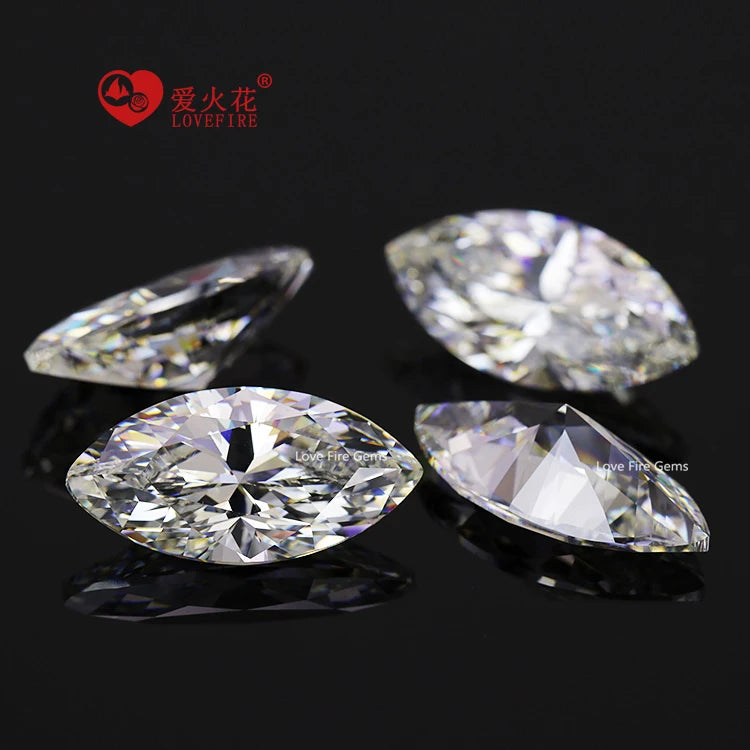 Full Sizes Wholesale Price Marquise Cut Cz Gems Synthetic Loose Cz Light Yellow 5A Cubic Zirconia Stones