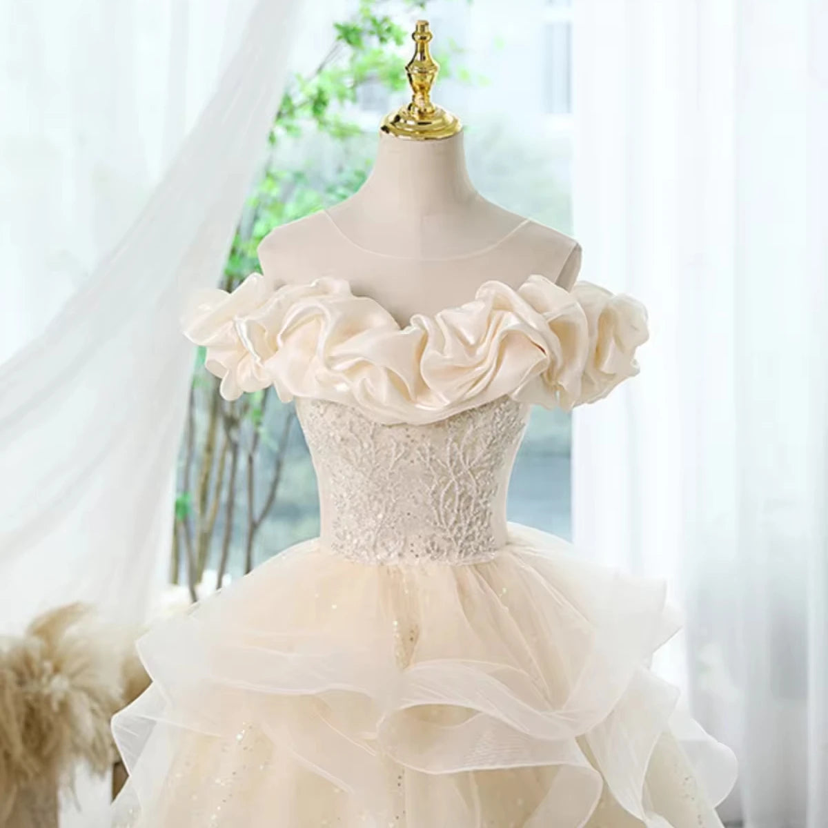 2024 New Evening Dress Women's Catwalk Piano Performance Birthday Banquet Host Live Bridesmaid Princess Dress