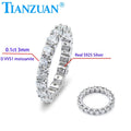 0.1ct 3mm Round White Moissanite Ring  Eternity Band Ring 925 Sterling Silver Jewelry Rings Engagement Wedding Dating Gift Women