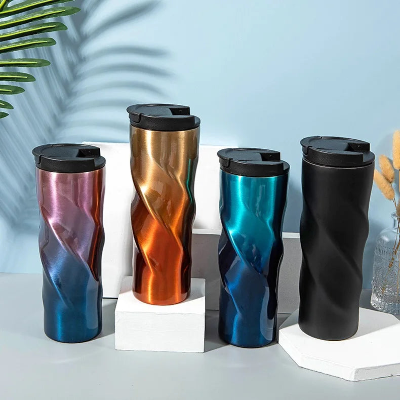 Wholesale Outdoor Travel  Stainless Steel Cup  Coffee Mug   Special  Design  with Lid