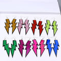 Glitter Lightning Acrylic Pendant Earrings Lightning Bolt Acrylic Pendant Earrings for Women