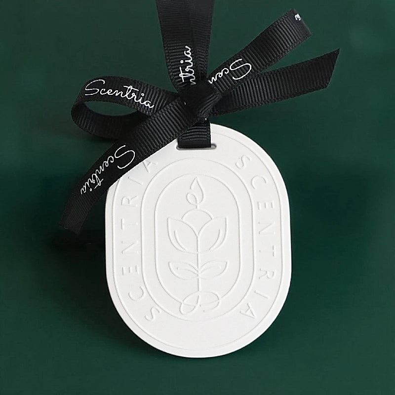 Customized Oval Shape Scented Ceramic Essential Oil Diffuser Aroma Stone Car Hanging Decoration Wardrobe Air Freshener