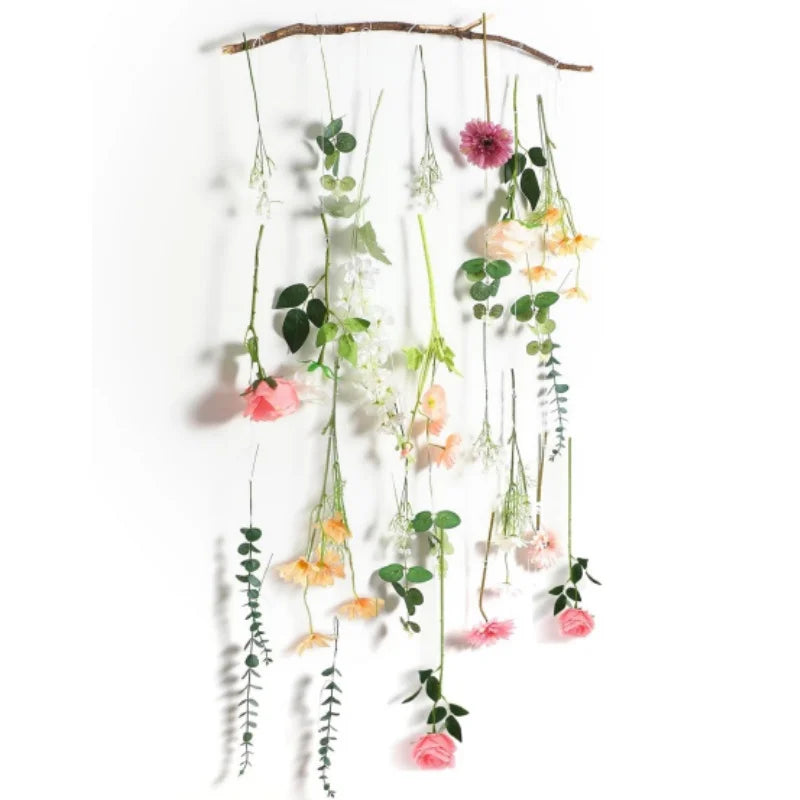 26 Pcs DIY Artificial Wildflower Garland Hanging Flowers Set Wedding Flower Garland for Home Party Wedding Background Wall Decor