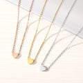 BINSHUO Wholesale Custom Stainless Steel Jewelry Titanium Steel Mirror Polished Heart Pendant Love Charm Choker Necklace Women