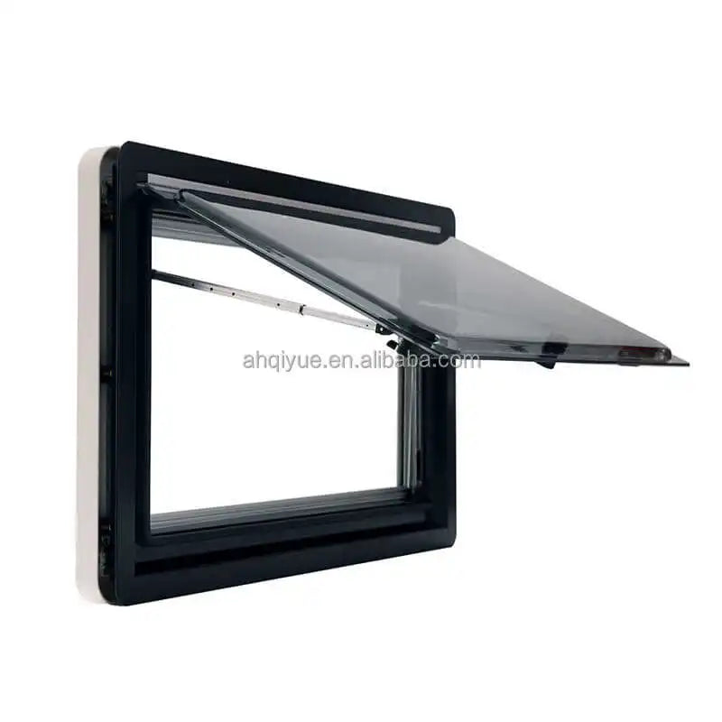 QIYUE Wholesale RV Caravan Motorhome Right Angle Side Awning Window 500x500mm Durable Side Window with Sunshade Mosquito Net