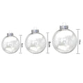 Transparent Clear 8cm Flat Disc Plastic Christmas Tree Ball Bauble Hanging Embroidered Flocking Customized Ornaments Decoration