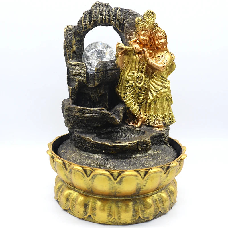 Home Office Desktop Feng Shui Waterfall Decor Hindu God Tabletop Fountain Shiva Water Fountain