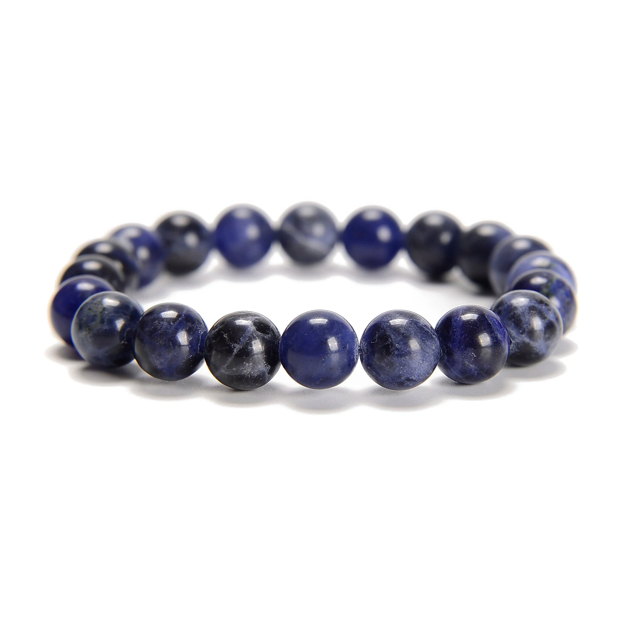Bulk Price Custom 6mm 8mm 10mm Round Beads Natural Stone Bracelet Healing Blue Sodalite Stretch Beaded Bracelet for Men Women