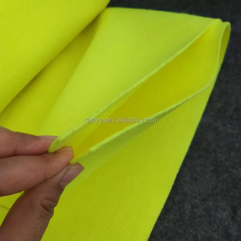 2mm Thickness 260g 280g Tennis Ball Material Florescent Yellow Tennis Ball Cloth Polyester Felt