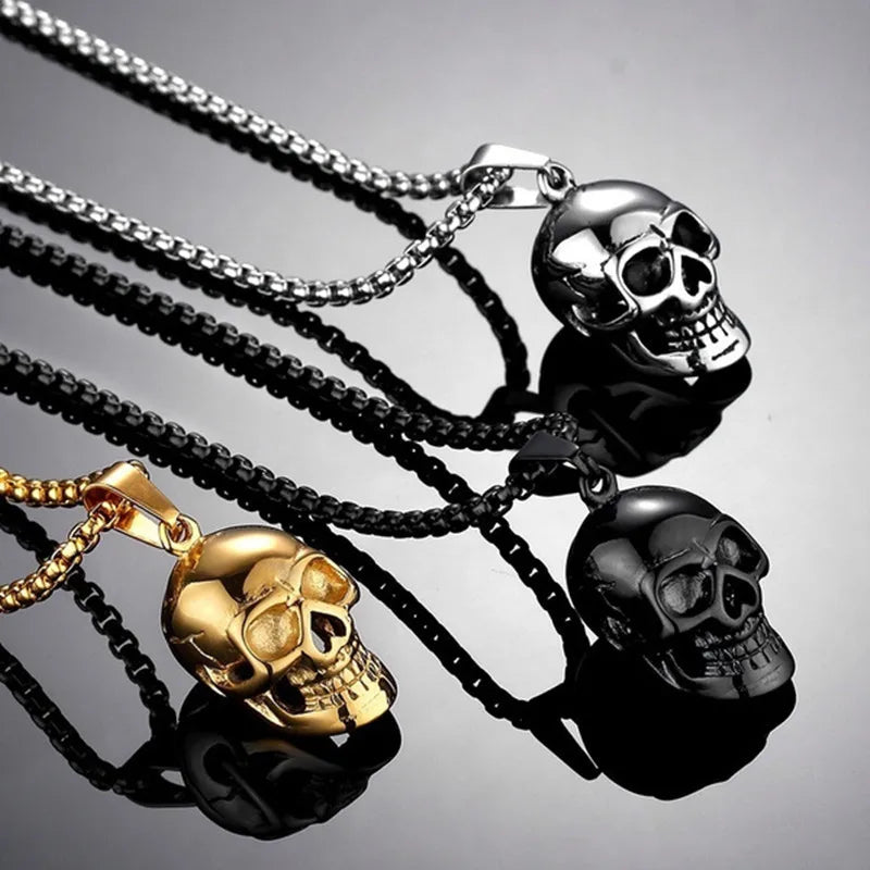 Skull Necklace European and American Style Men's Alloy Skull Necklace Pendant Necklaces