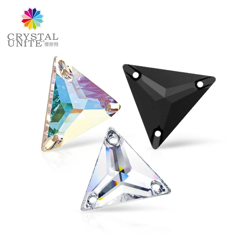 CRYSTAL UNITE Sparkle and Shine Triangle  Sew-On Stones  U3270 for Garment Decoration