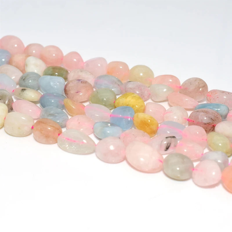 Wholesale Natural Morganite Loose Gemstone Beads 6*8/8*10mm for DIY Jewelry Stone Beads