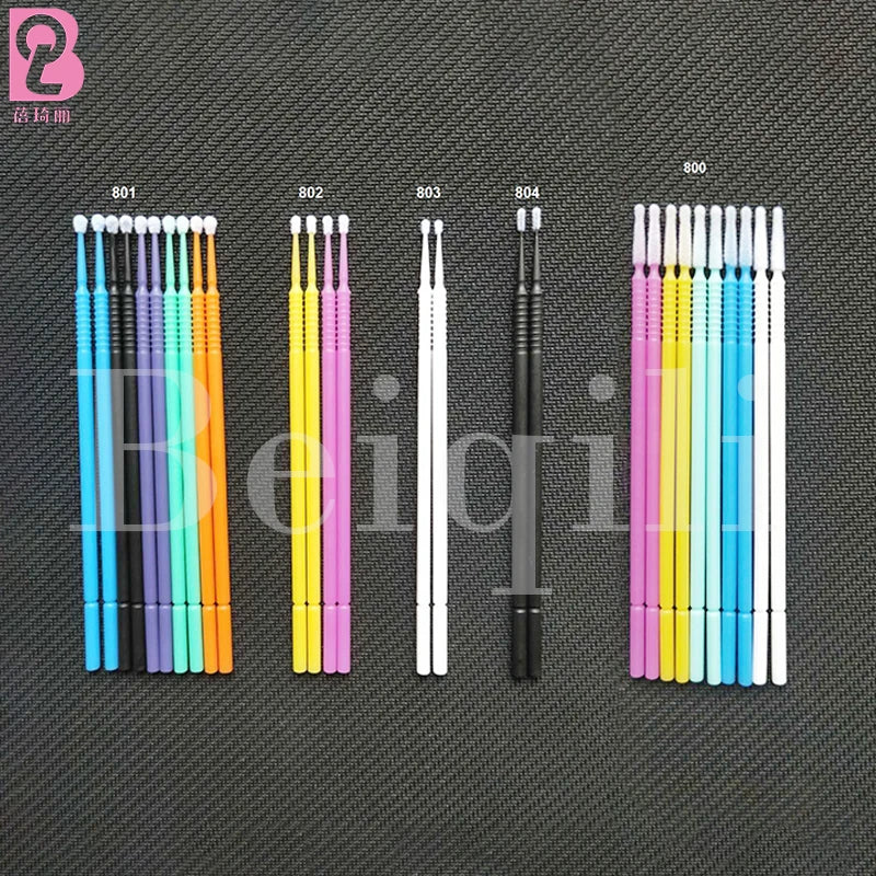 Beiqili 4000PCS Colorful Disposable Plastic Handle Flocking Nylon Brush Micro Applicator Lash Extension Detail Painting