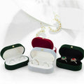 Women Velvet Trinket Jewelry Holder Box Wedding Double Rings Box Gift Organizer Packaging