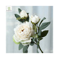 Luxury 3-Headed Artificial Peonies 28-Layer White Silk Fabric Flowers for Wedding & Home Decor for Christmas