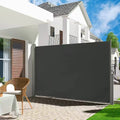 Modern Outdoor Patio Zip Screen Blinds Manual Roller Windproof PC Coated Steel Frame Polyester Sail Material Awnings Product