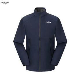 Custom Company Logo Windproof Waterproof Motorcycle Hiking Outdoor Stand Collar Unisex Winter Jacket Soft Shell Men Uniform