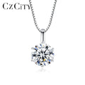 CZCITY Girls Pendant Necklace Jewelry Dainty Diamond Charm Trendy Iced Simple VVS Chain Custom Moissanite Pendant