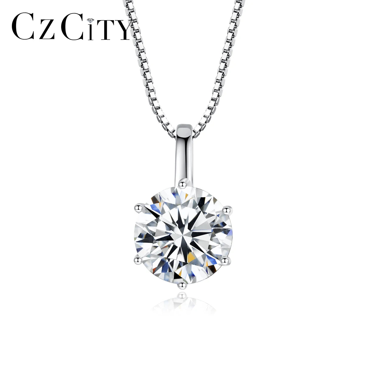 CZCITY Girls Pendant Necklace Jewelry Dainty Diamond Charm Trendy Iced Simple VVS Chain Custom Moissanite Pendant
