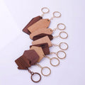 Personalize Custom Logo Blank Wooden Keychain for Engraving Diamond Trapezoid House Shape Wooden Tag Hotel Motel Keychain Blanks