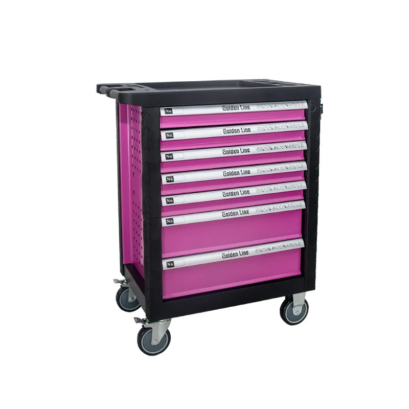 7-Drawer Steel Tool Cabinet Powder Coated Iron Garage Storage Workbench/Tool Trolley OEM Support Customizable Workbench Chest