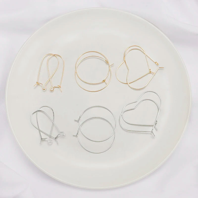 DIY Jewelry Accessories Not Allergic Brass 18K High Color Preservation Plated Gold Across 9-shaped Earrings