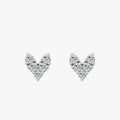 Ailmay Genuine 925 Sterling Silver Fashion Hearts Sparkling CZ Simple Stud Earrings for Women Girls Anti-allergy Fine Jewelry