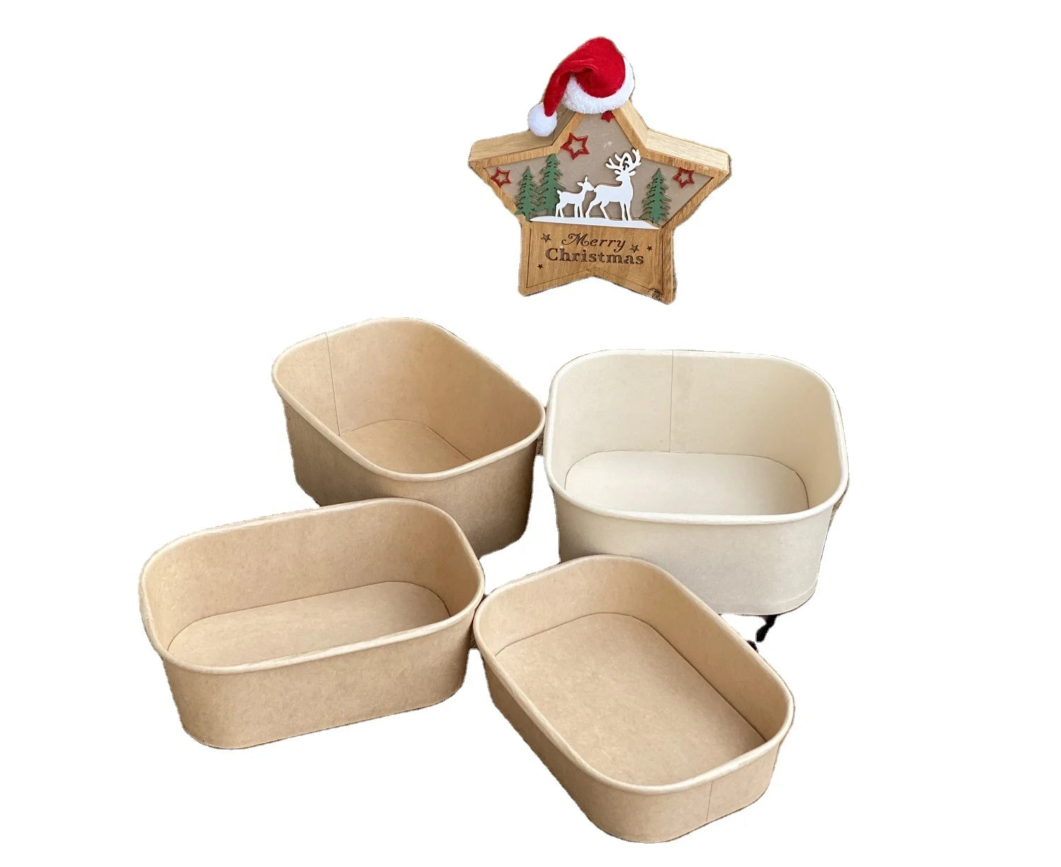 Disposable Food Grade High Quality square Paper Bowl for Soup Salad Compostable Bamboo Salad Serving Bowl