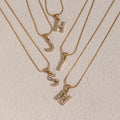 Snake Chain Jewelry Initial Necklace Initial Letter Stainless Steel Alphabet Advanced Chain Necklace for Women