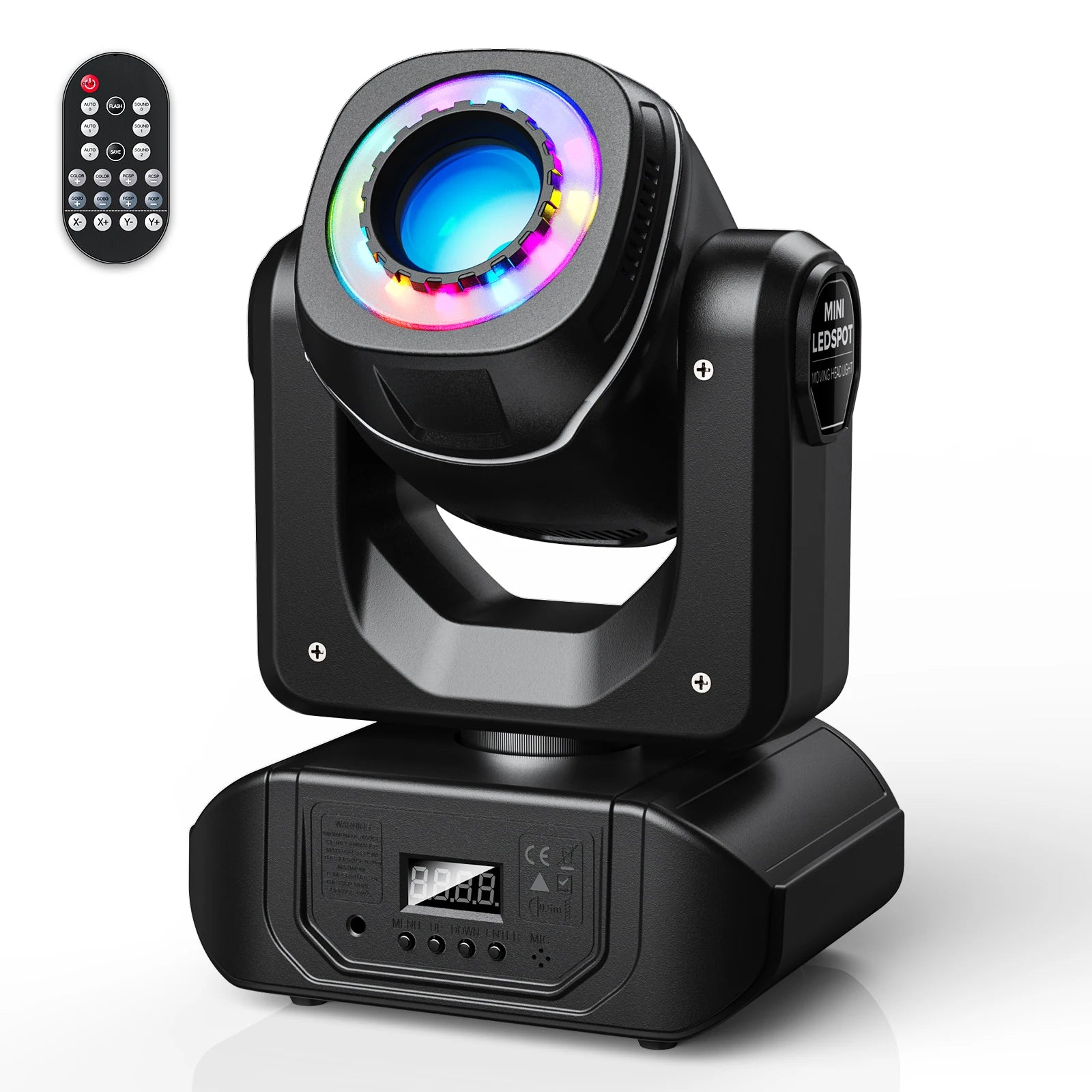 50W LED Moving Head Light 8 Gobos 8 Colors Spotlight DMX Sound Activated Stage Lights with Remote Control for Wedding DJ Disco