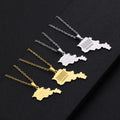 Manufacturer Armenia Map Chain Necklaces Stainless Steel Silver 18K Gold Plated Armenian National Flag Map Pendant Necklace