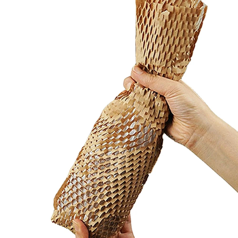 Lovershine Custom Size Recyclable Biodegradable Honeycomb Kraft Paper Roll Shock-proof Protective Cushioning Material Packaging