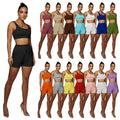 Plus Size Two Piece Set Women Formal Tracksuit Crop Top Skinny Biker Shorts for Wear Matching Sets
