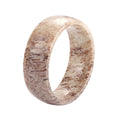 POYA Jewelry 8mm Genuine Deer Antler Ring for Men Hunting Jewelry Classic Men's Wedding Band Personalized Promise Rings for Him