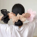 Wholesale China Organza Mesh Fabric Hair Accessories Candy Geometric Shape Oversize Elastic Ponytail Hair Scrunchies for Prom