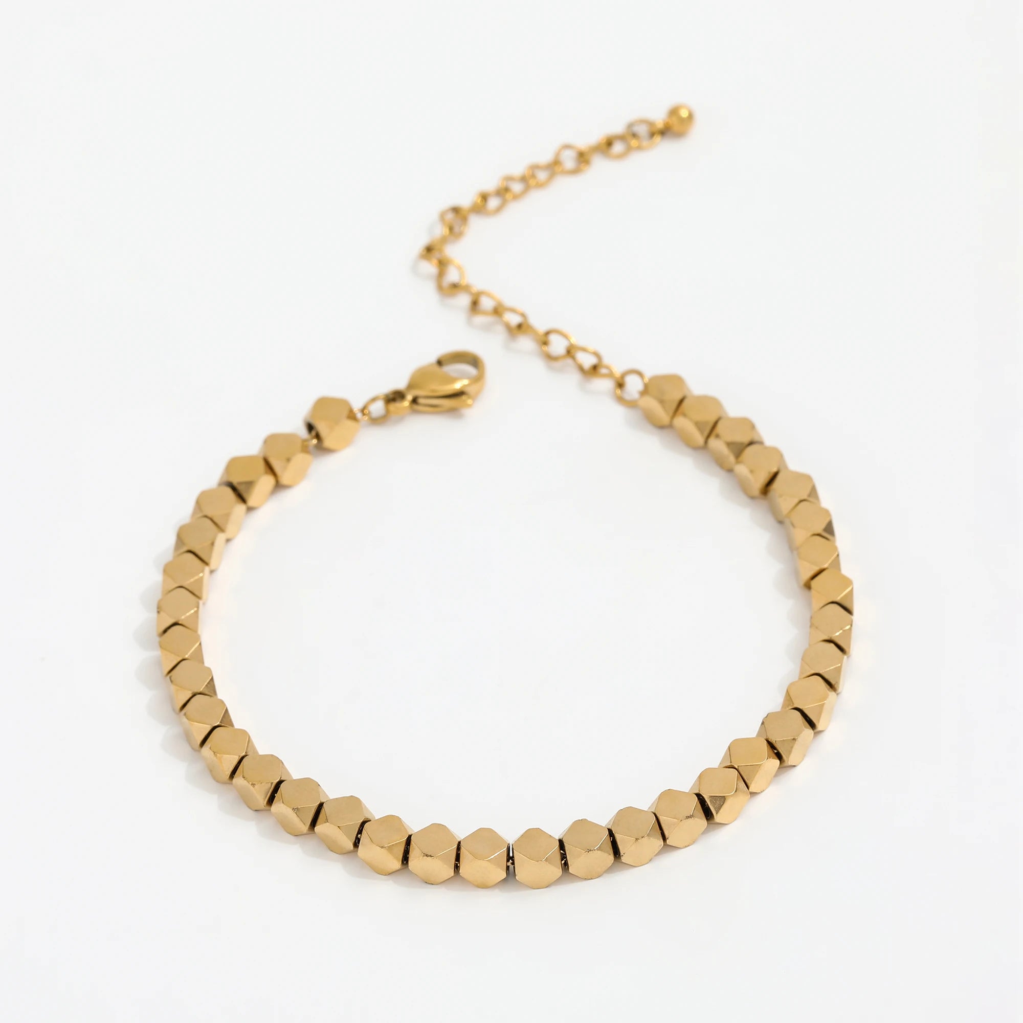 Fenny 18K PVD Gold Plated Holiday Gift Waterproof Block String Bracelet Ready to Ship Stainless Steel Jewelry Wholesale