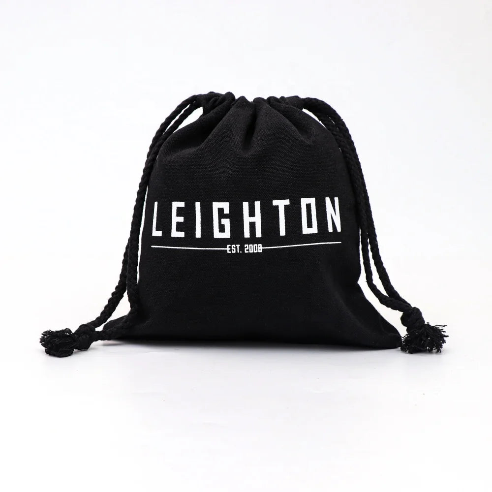Eco Friendly Black Cotton Canvas Drawstring Bags Custom logo Organic Cotton Bag for Clothing Packing